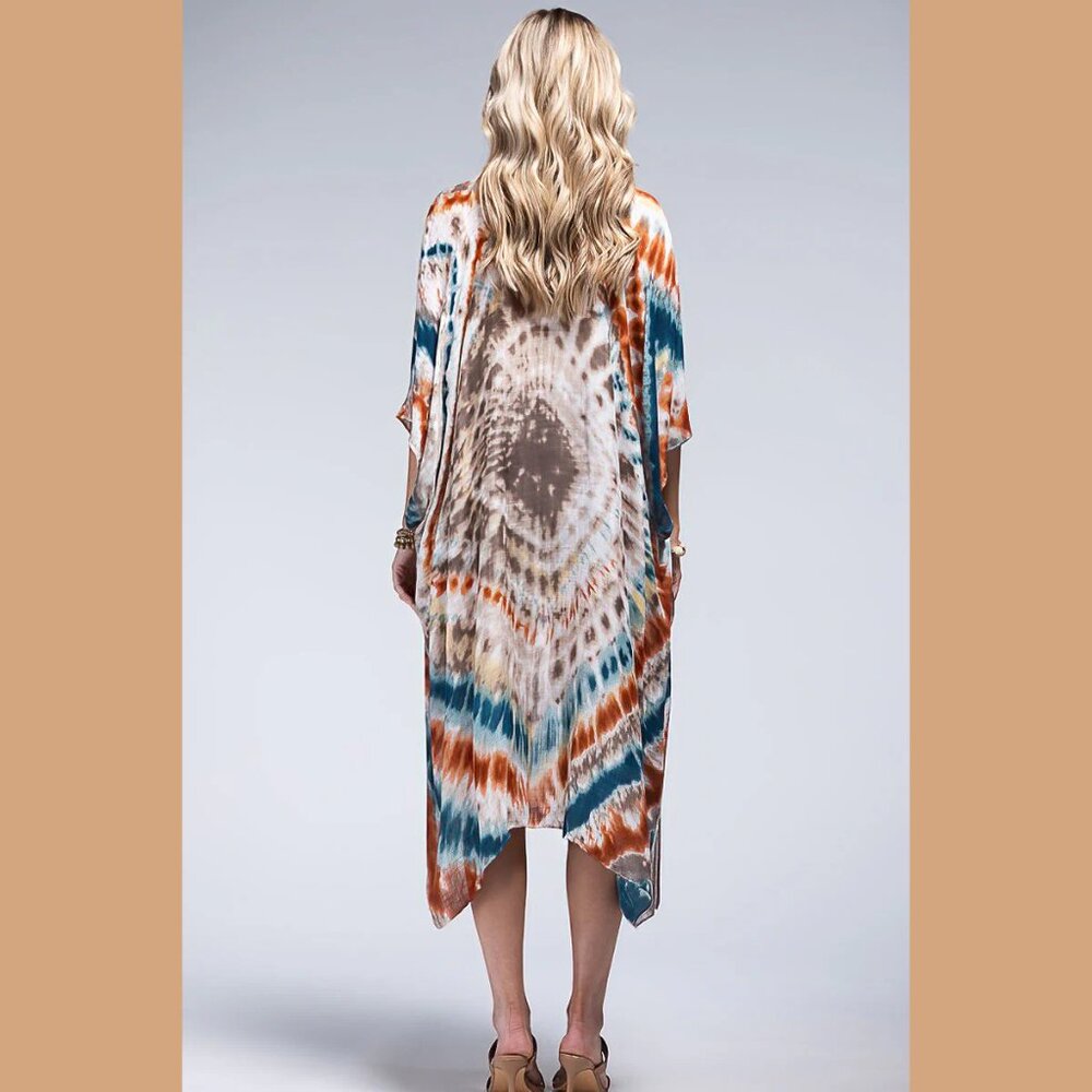 Piper Vibrant Tie-Dye Swirl Kimono - Picture 7 of 8
